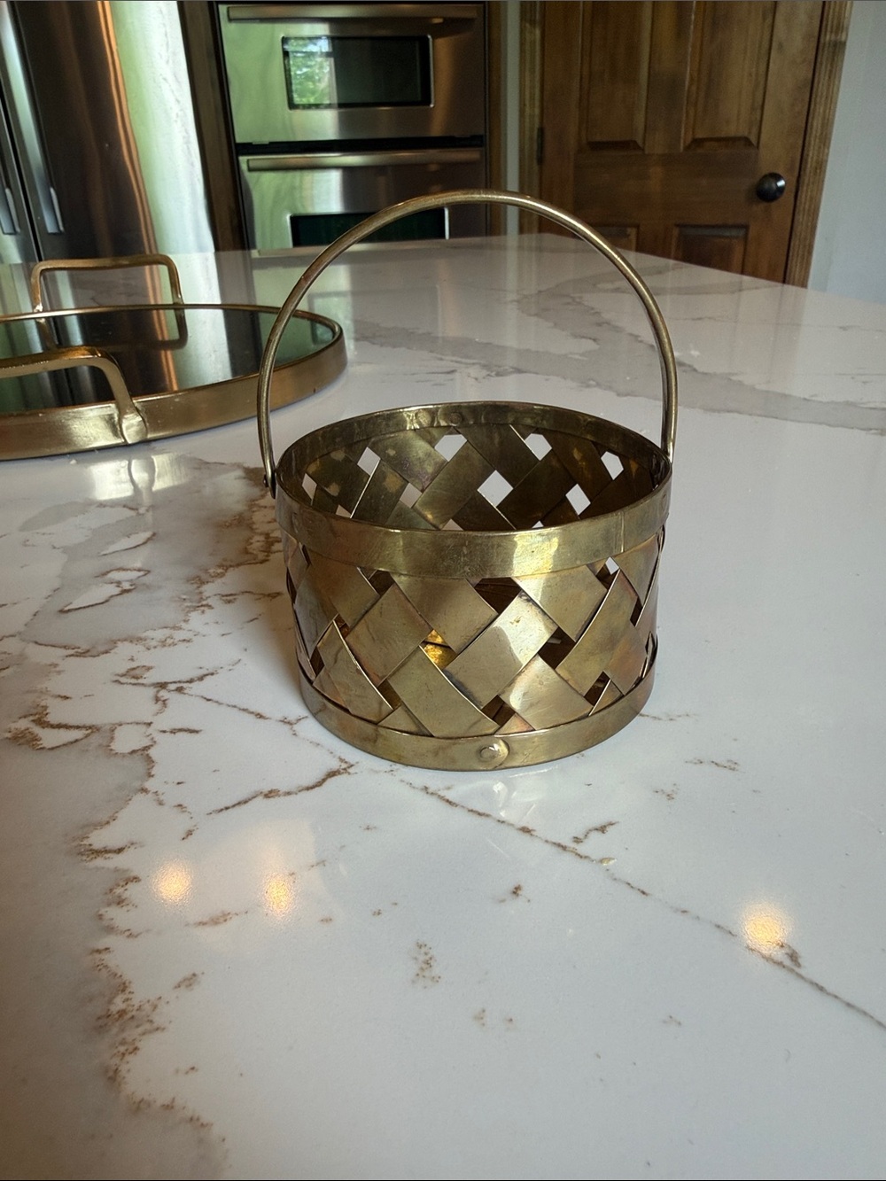 Vintage Small brass basket